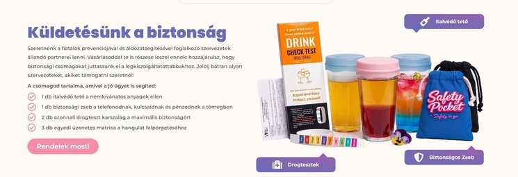 Lánybúcsú kellékek - Biztonságos bulizáshoz ajánlott Safety Pocket csomagok