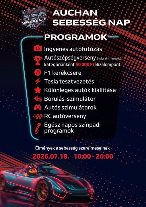 Auchan Sebesség Nap 2026 Dunakeszi