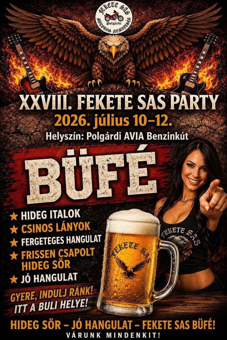 Fekete Sas Motoros Party 2026 Polgárdi