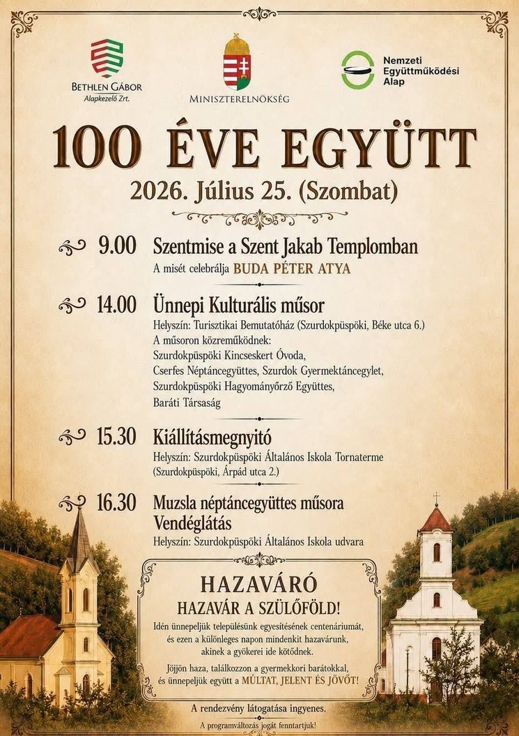 Szurdokpüspöki programok 2026 - Események és rendezvények