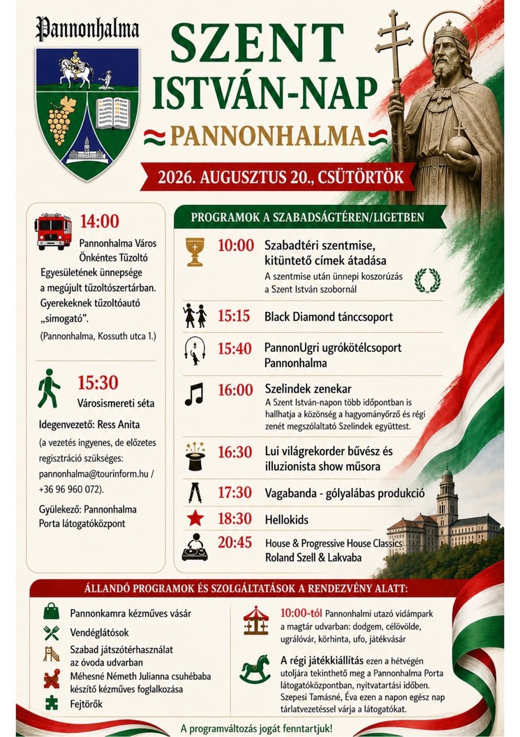 Szent István-nap Pannonhalma 2026