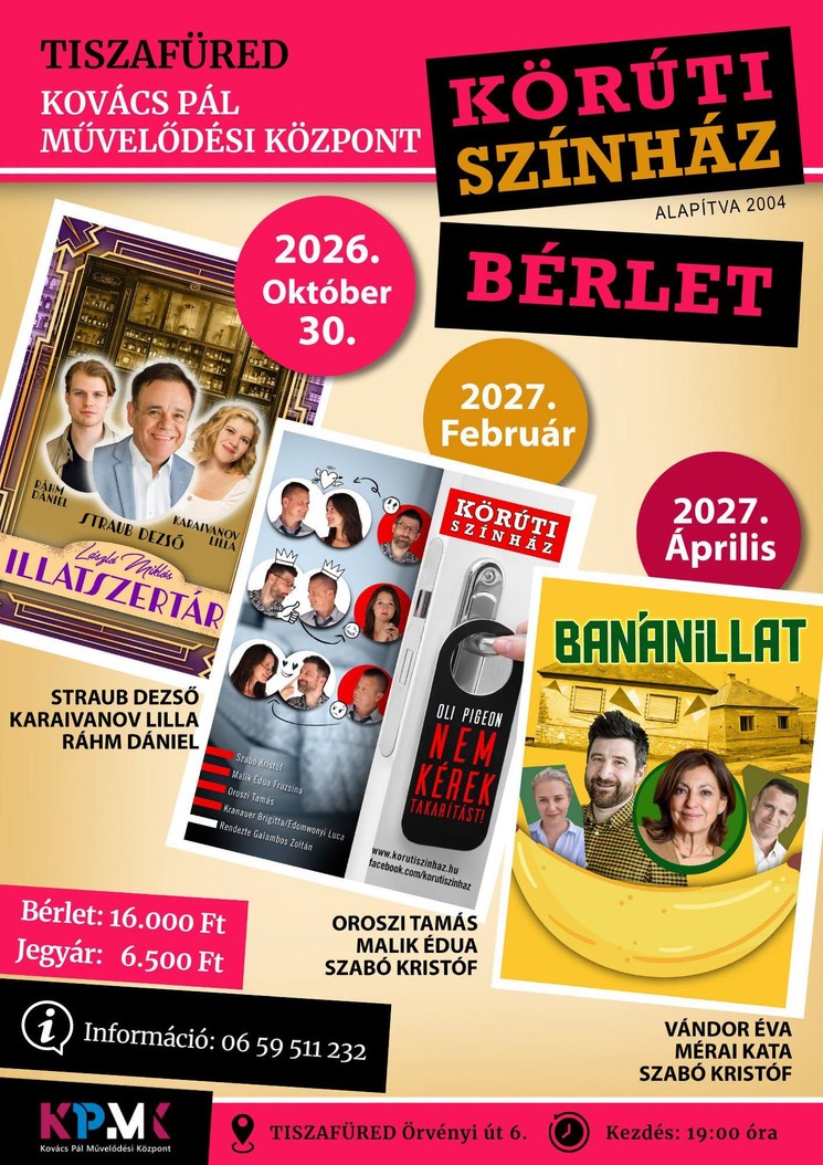 Tiszafüred színházi előadások 2026