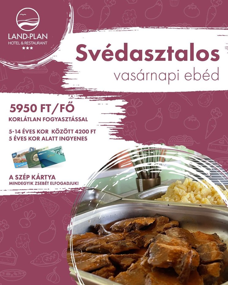 Svédasztalos ebéd Győr mellett minden vasárnap korlátlan fogyasztással