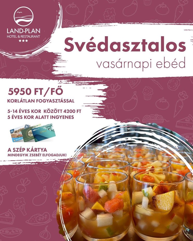Svédasztalos ebéd Győr mellett minden vasárnap korlátlan fogyasztással