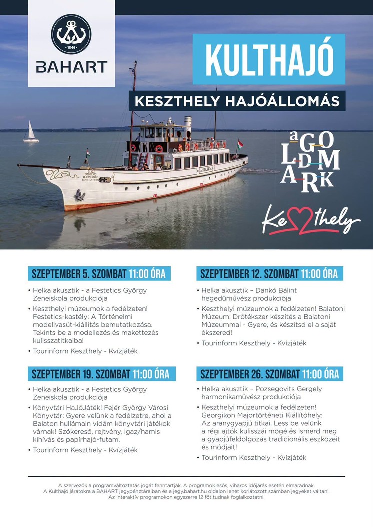 Kulthajó Keszthely 2026