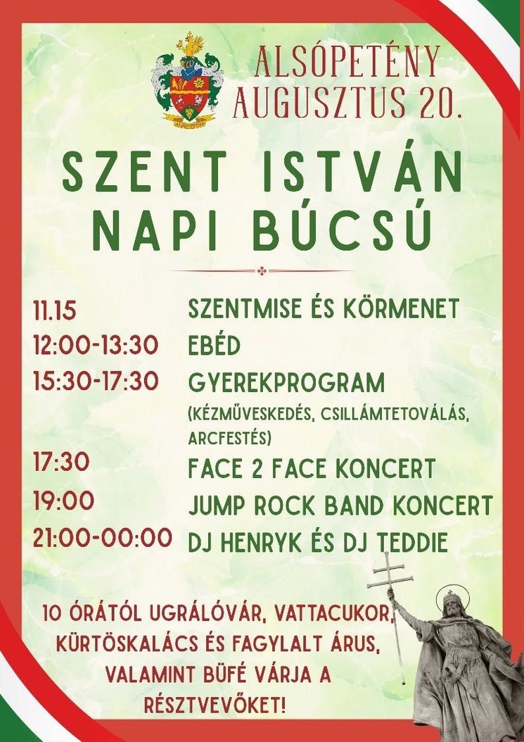 Alsópetény Szent István-napi Búcsú 2026