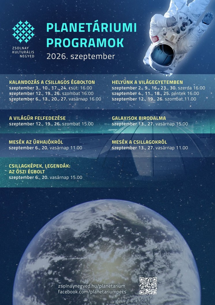 Planetárium Pécs programok 2026