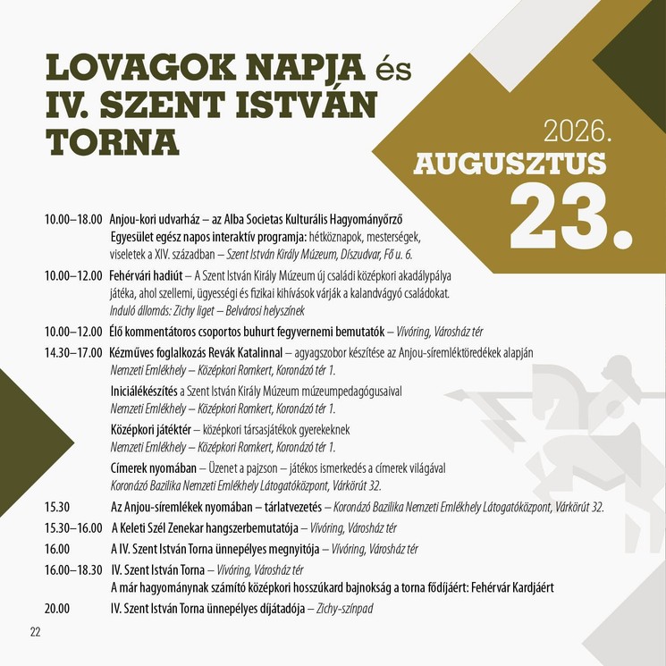 Lovagok Napja Székesfehérvár 2026