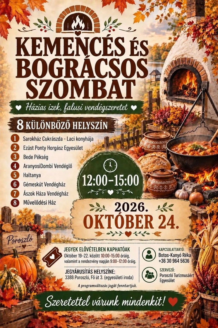 Kemencés Nap Poroszló 2026 - Kemencés és bográcsos ételek kóstolója