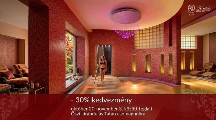 Őszi szünet Tata 2026 - családi kirándulás 30% last minute kedvezménnyel a Kristály Imperial Hotelben
