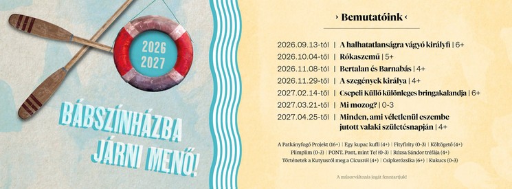 Szegedi bábszínház előadások 2026 - Gyerekprogramok a Kövér Béla Bábszínházban