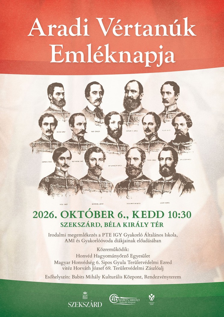 Városi ünnepség Szekszárd 2026 - ARADI VÉRTANÚK EMLÉKNAPJA