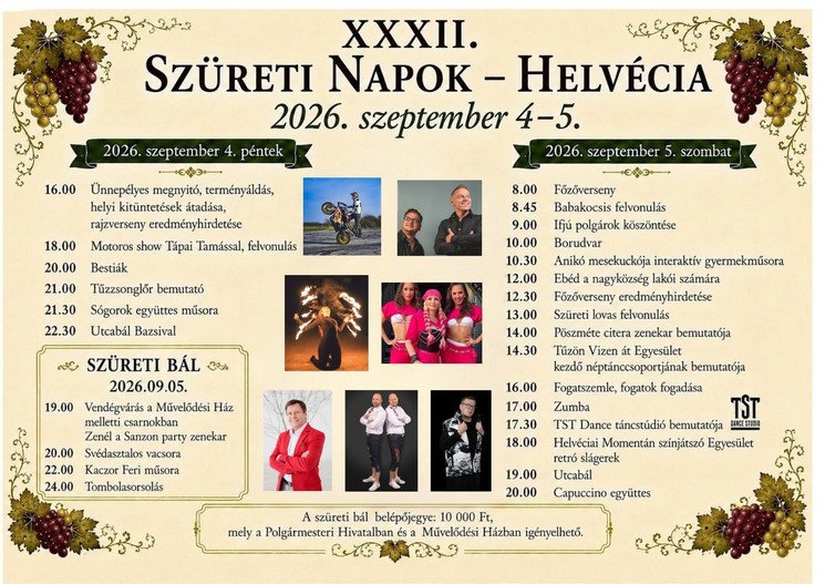 Helvéciai Szüreti Mulatság 2026