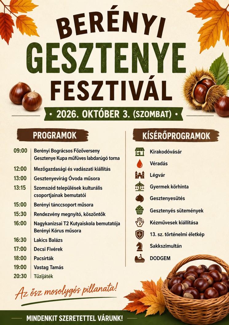 Gesztenye Fesztivál Iharosberény 2026