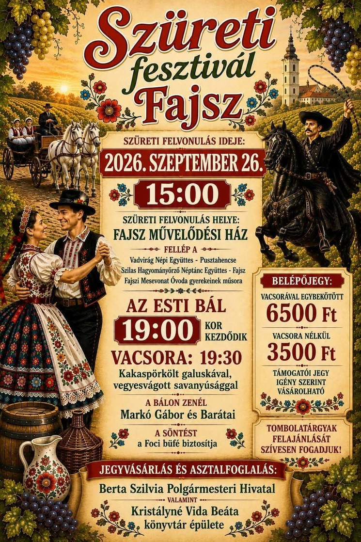 Szüreti Fesztivál Fajsz 2026