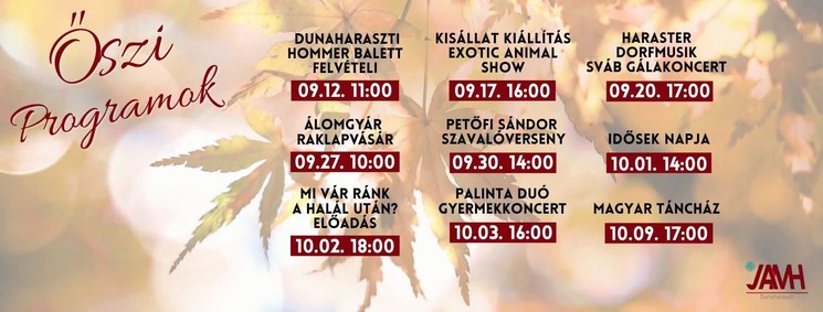 Dunaharaszti programok 2026 – Események és rendezvények