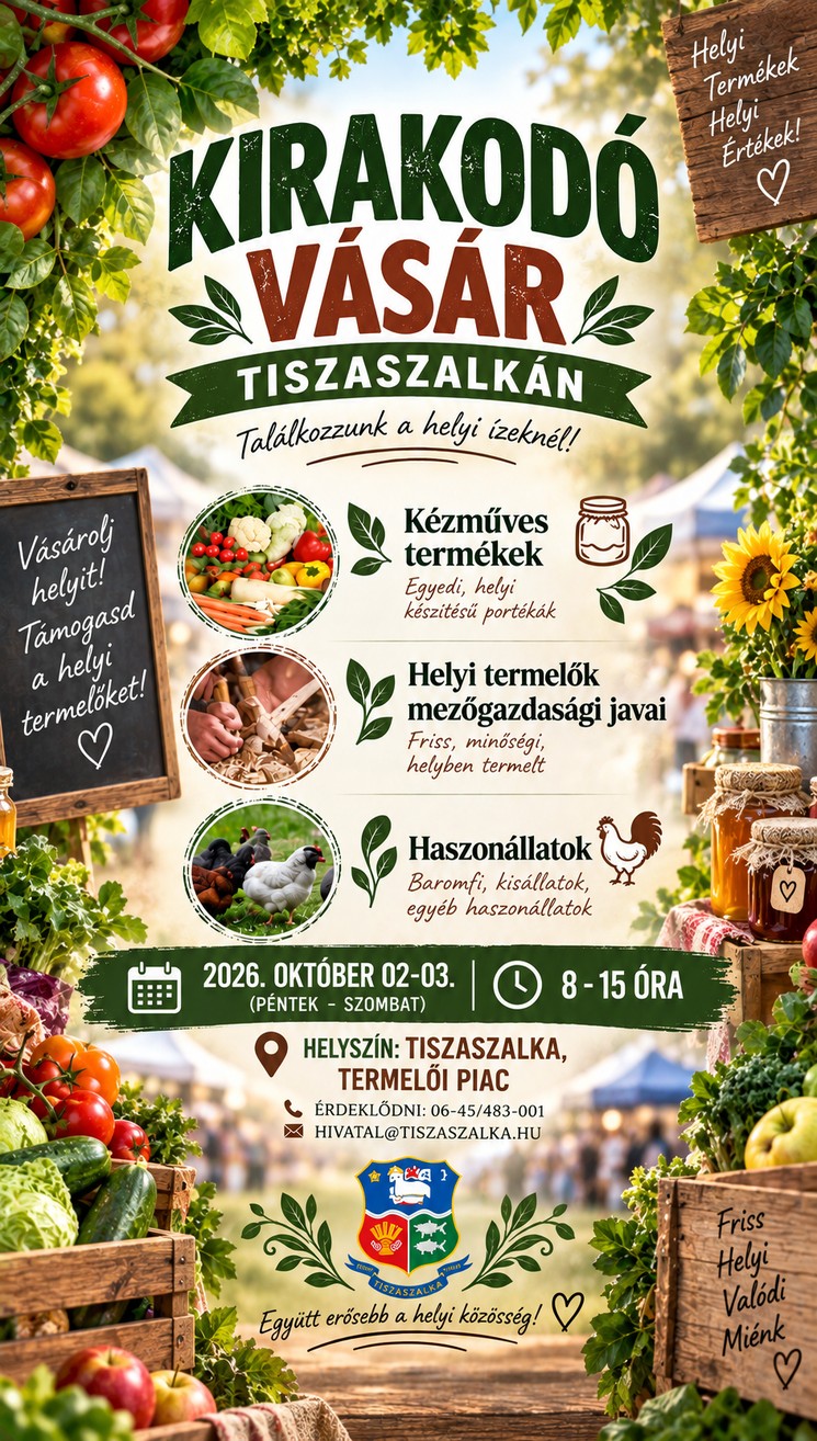 Kirakodóvásár Tiszaszalka 2026