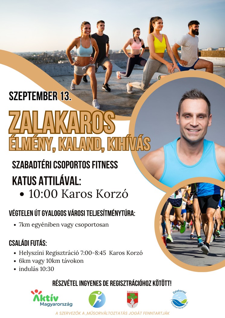 Aktív nap 2026 Zalakaros – Családi futás, teljesítménytúra, szabadtéri csoportos fitness
