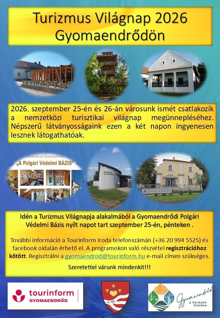 Turizmus Világnap Gyomaendrőd 2026