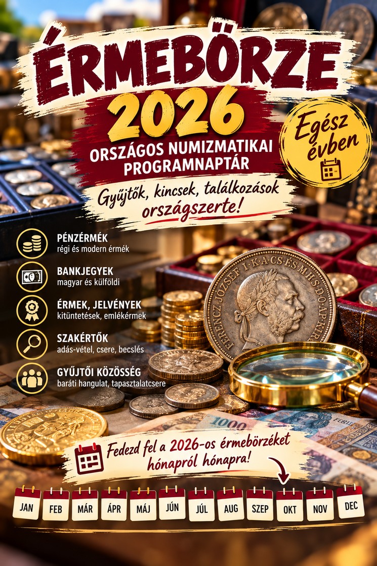 Érmebörze 2026 - Numizmatikai programok, események és rendezvények