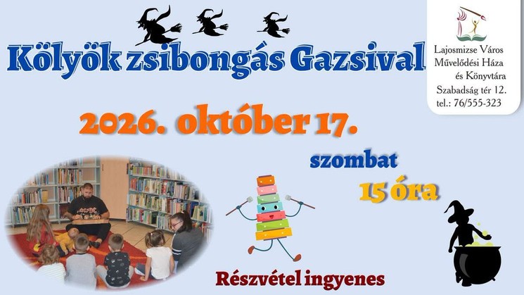 Lajosmizse könyvtár program 2026 - Kölyök zsibongás Gazsival