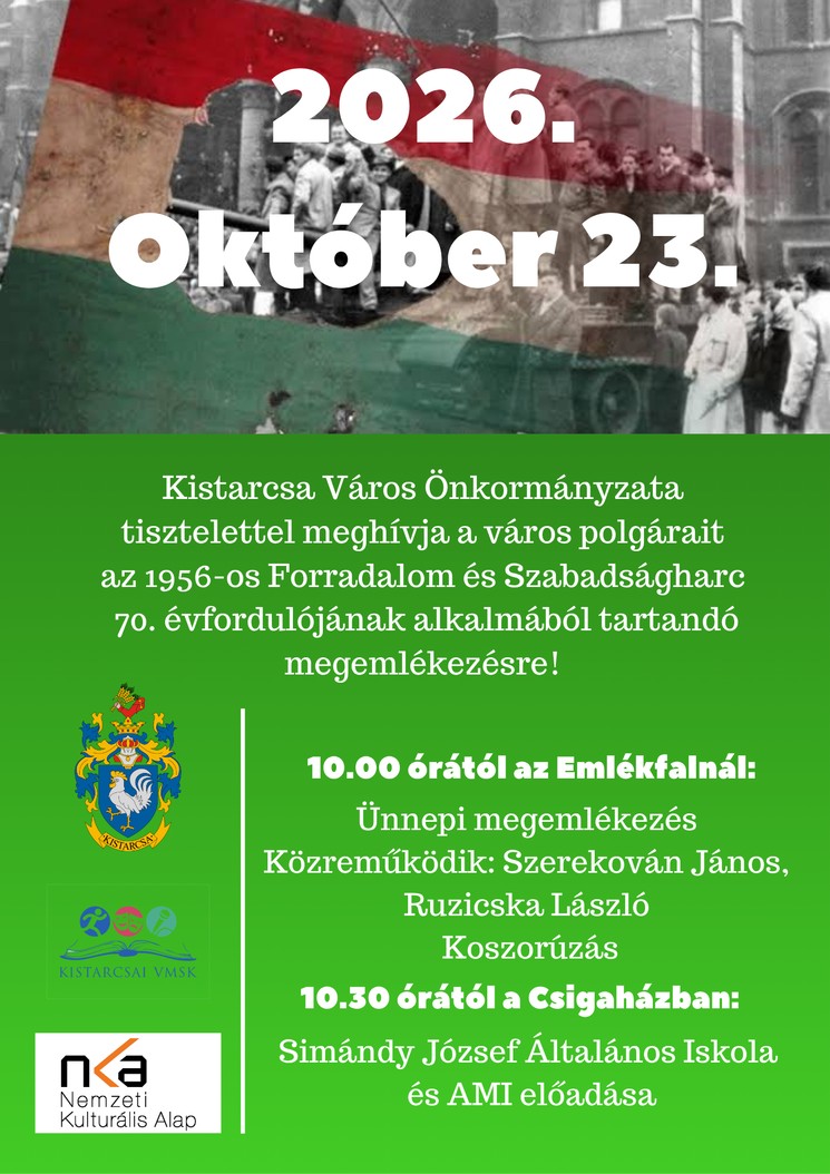 2026. október 23. Kistarcsa - Ünnepi megemlékezés