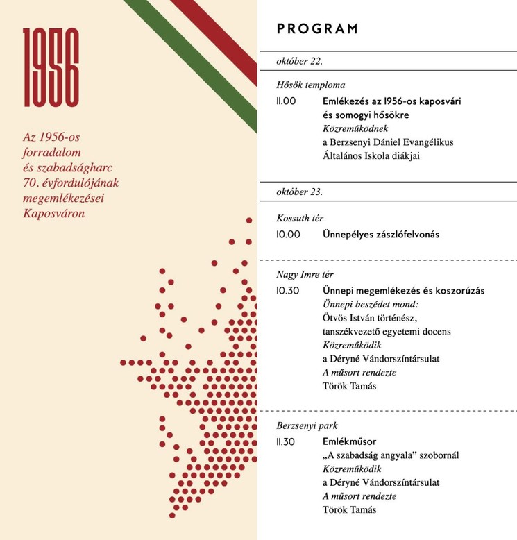 2026. október 23. Kaposvár - Ünnepi megemlékezések az 1956-os forradalom és szabadságharc évfordulóján