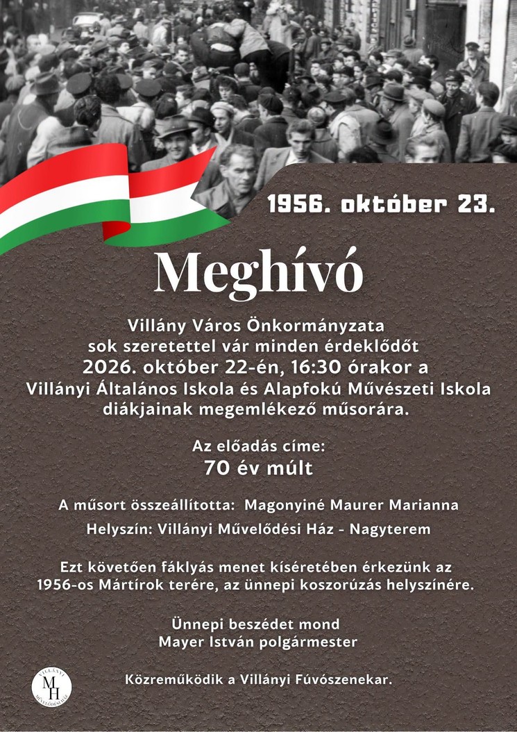 2026. október 23. Villány - Ünnepi megemlékezés az 1956-os forradalom és szabadságharc évfordulóján