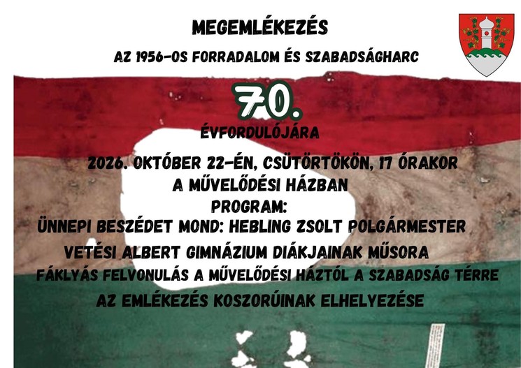 2026. október 23. Alsóörs - Megemlékezés az 1956-os forradalom és szabadságharc évfordulóján