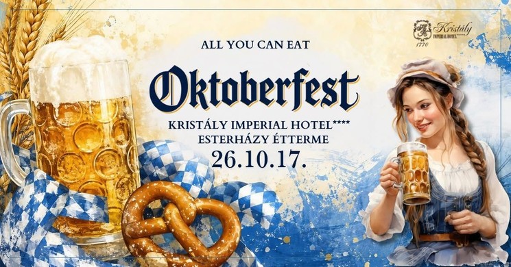 Tata vacsora 2026 - Octoberfest élőzenés bajor svédasztalos vacsora a Kristály Imperial Hotel Barokk Esterházy Éttermében