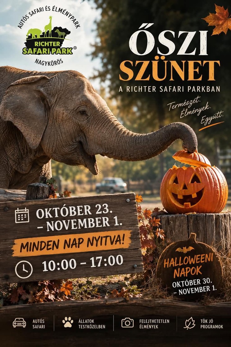 Richter Safari Park programok 2026 Nagykőrös