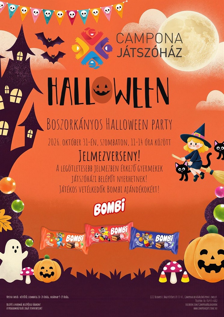 Halloween party 2026 - Budapest, Campona Játszóház