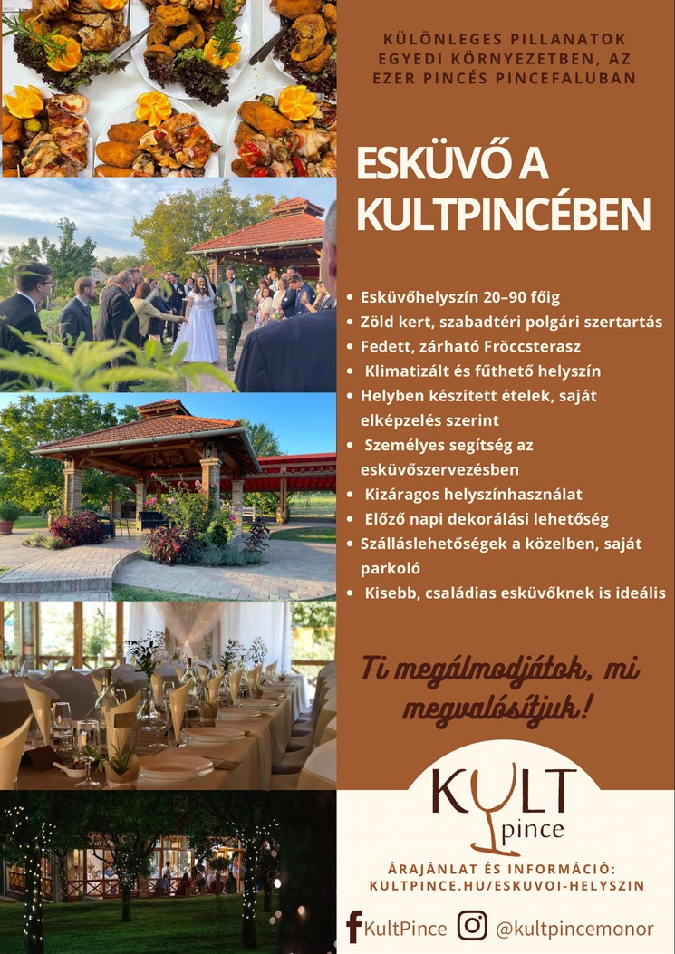 Esküvő a természetben a romantikus Monori Pincefaluban