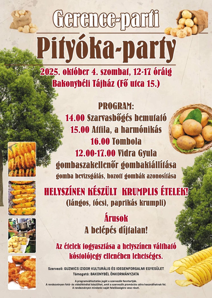 Bakonybél Pityóka Party. Gerence-parti Pityóka Party
