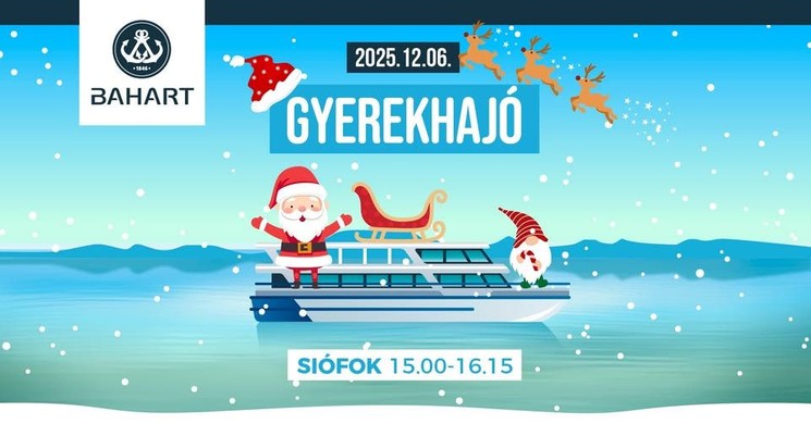 Siófoki gyerekhajó 2025. Mikulás a fedélzeten