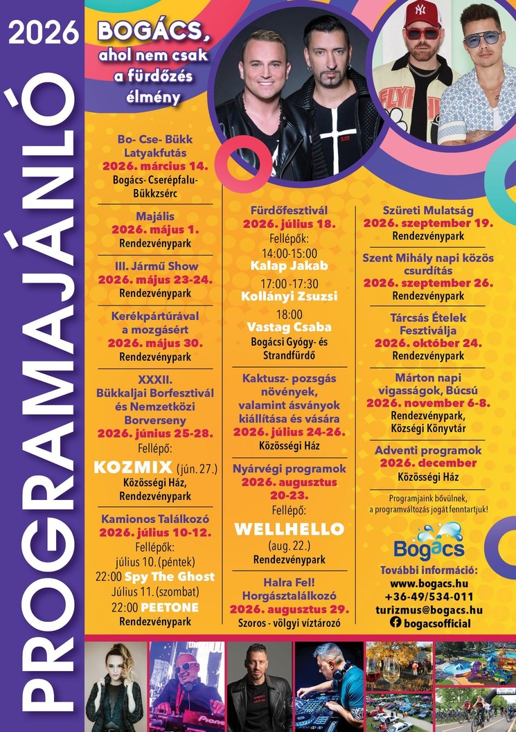 Bogácsi programok 2026 - Rendezvények, események