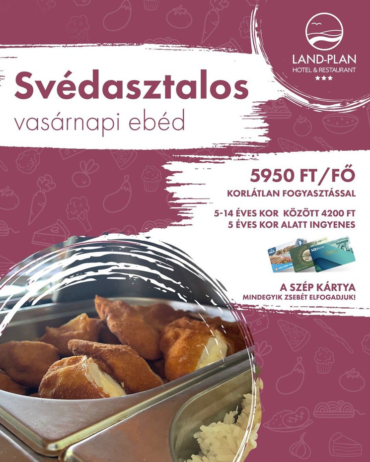 Svédasztalos ebéd Győr mellett minden vasárnap korlátlan fogyasztással