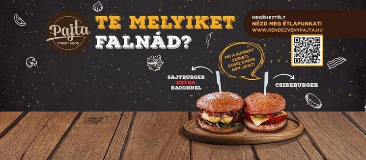 Ételrendelés Békéscsaba 2026. Kézműves hamburger rendelés házhozszállítással a Pajta Street Food-ból