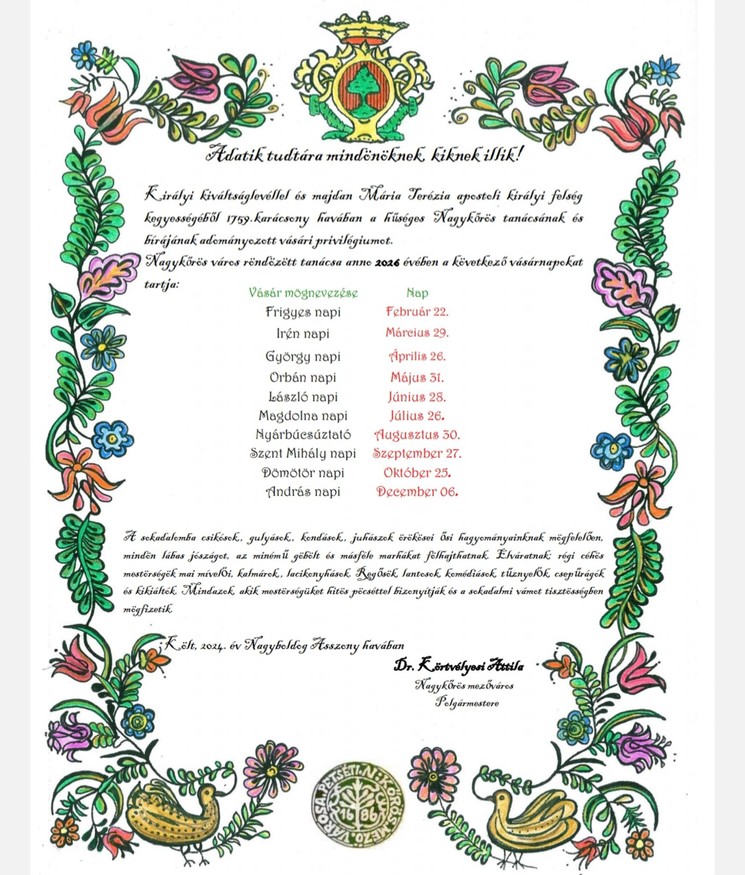 Nagykőrösi programok 2026 - Események, rendezvények