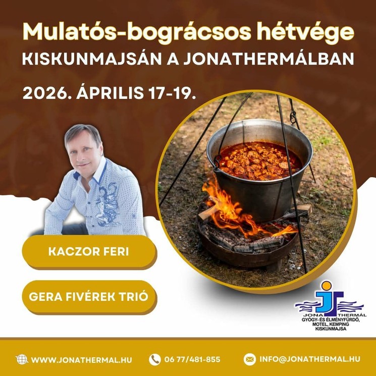 Zenés wellness hétvége Kiskunmajsa 2026 - pihenés és szórakozás a Jonathermál Fürdőben