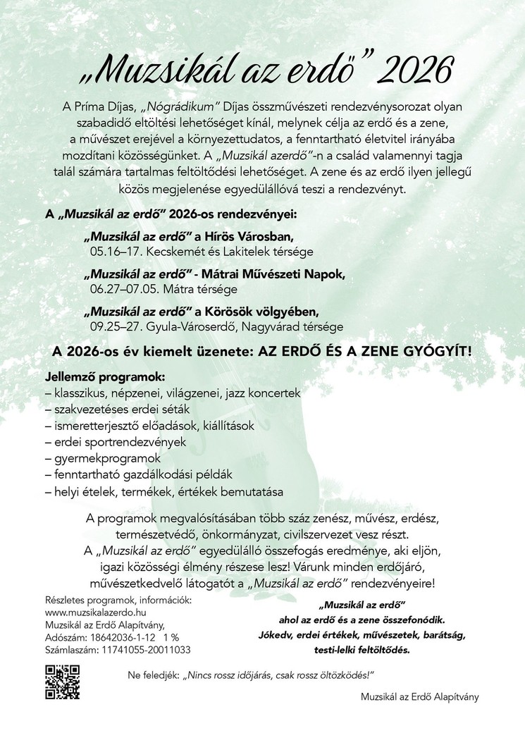 Muzsikál az Erdő 2026