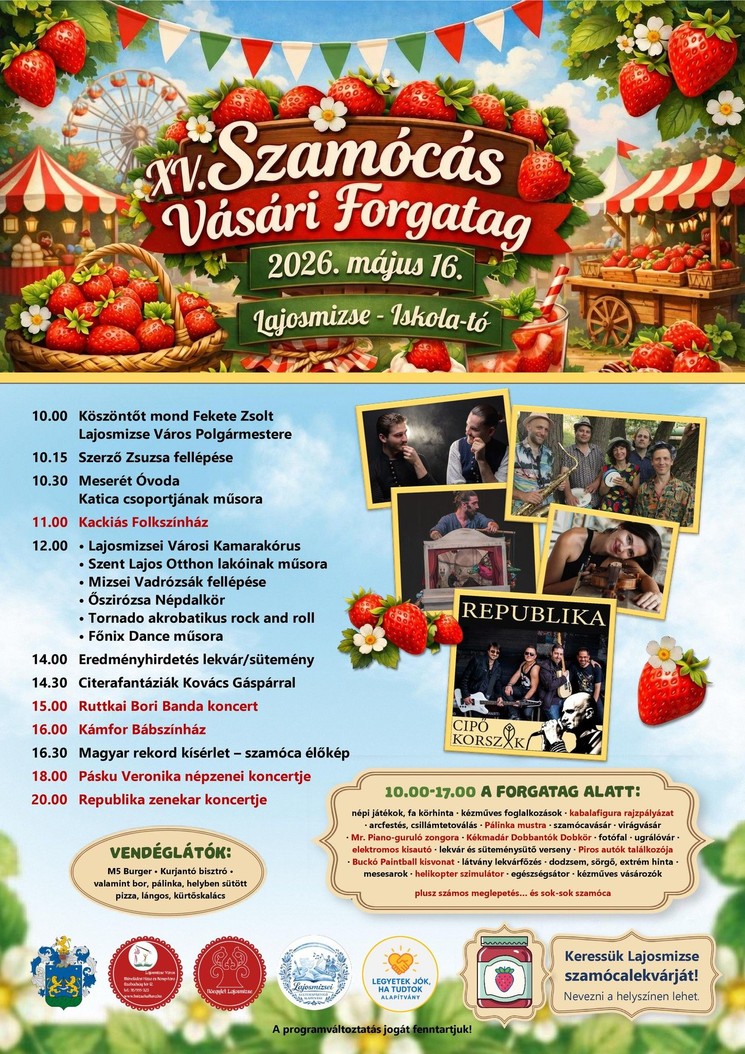 Lajosmizse programok 2026 - Rendezvények, események