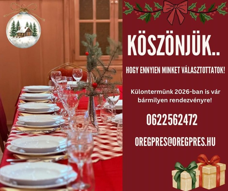 Céges Karácsony Móron az Öreg Prés Butikhotelben