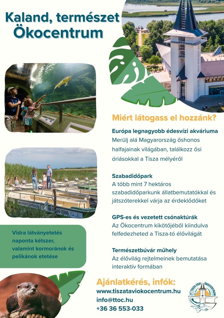 Tisza-tó osztálykirándulás 2026 - 1  napos osztálykirándulás Poroszlón, az Ökocentrumban