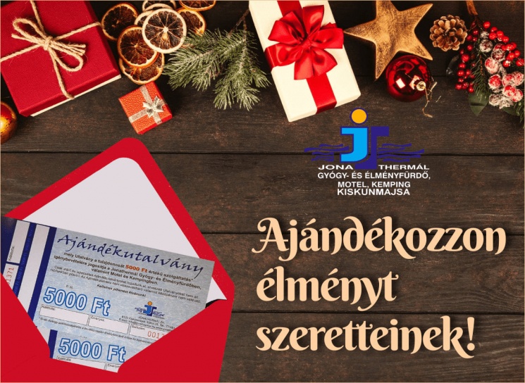 Ajándékutalvány a kiskunmajsai Jonathermál Fürdőbe, ajándékozzon élményt szeretteinek!