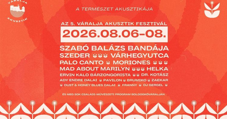 Váralja Akusztik Fesztivál 2026 Boldogkőváralja