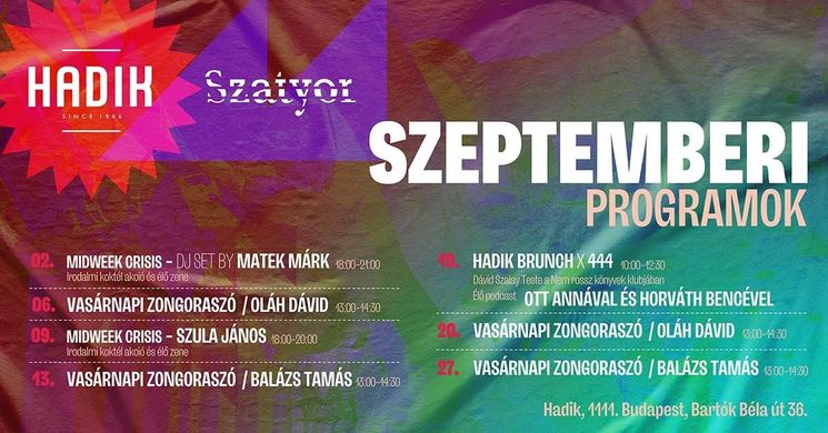 Hadik Kávéház programok 2026 Budapest