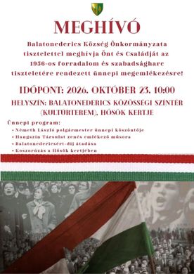 2026. október 23. Balatonederics - Ünnepi megemlékezés