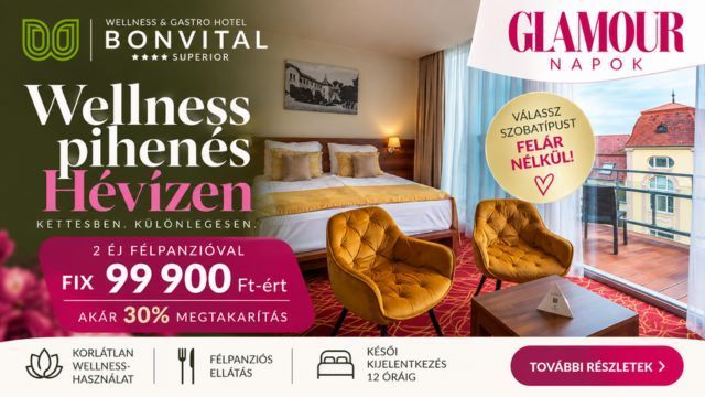 Felnőttbarát wellness akció Hévíz 2026 - Glamour napok a Bonvitalban 