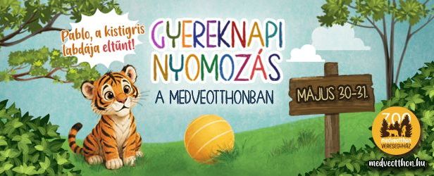 Gyereknapi élményprogram a Veresegyházi Medveotthonban - nyomozós játék 2026. május 30-31-én